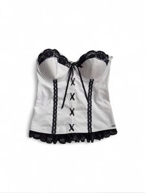 y2k guess lacey corset bustier top ⋆.𐙚 ̊